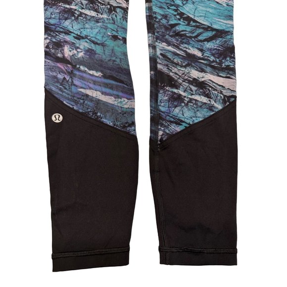 Lululemon Run to Reset Tight 25" Black Frozen Island Multi Size 4 - Picture 3 of 12